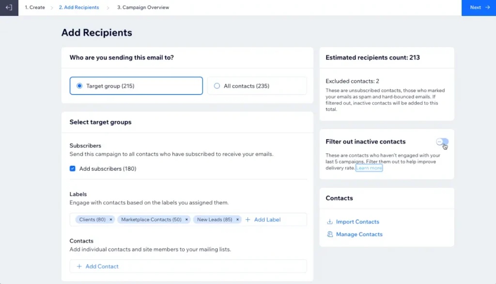 A person removing inactive subscribers from an email list, showing the importance of list cleaning for a better send rank on Wix.
